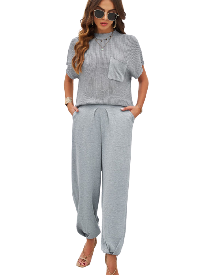 SHOPIQAT Spring and Summer Temperament Casual Woolen Trousers Suit - Premium from shopiqat - Just $16.750! Shop now at shopiqat